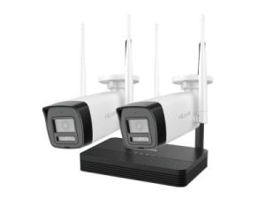 Kit supraveghere exterior WiFi HikVision Easy-Link HiLook IKS-2044BH-PH/W, 4MP, 2.8 mm, IR 30, microfon, difuzor, detectie miscare, slot card